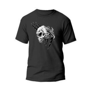 black round neck tshirt spike skull
