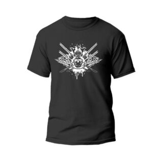 black round neck tshirt sward skull