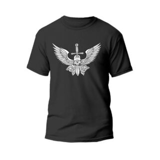 black round neck tshirt wing skull 5