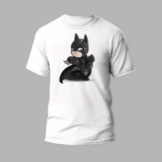 white round neck tshirt batman 2