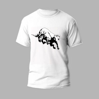 white round neck tshirt bull