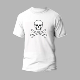 white t-shirt danger skull 2 design