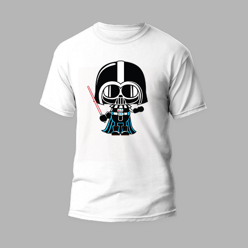 white t-shirt death invader design