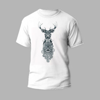 white t-shirt deer design