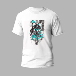 white t-shirt design skull 2 design