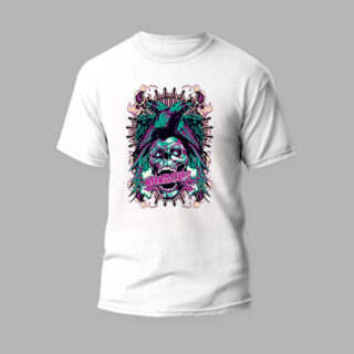 white t-shirt skull design