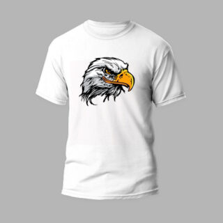 white round neck t-shirt eagle design