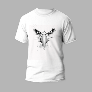white t-shirt eagle eye design