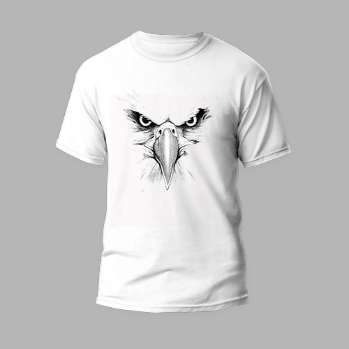 white t-shirt eagle eye design